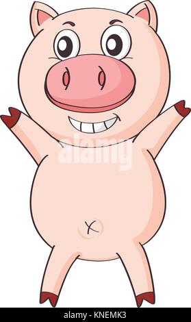 Abbildung: ein Schwein auf weißem Hintergrund Stock Vektor