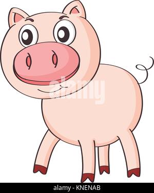 Abbildung: ein Schwein auf weißem Hintergrund Stock Vektor