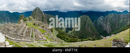 Blick von der Wanderung bis Machu Picchu, Cusco, Peru, Südamerika Stockfoto