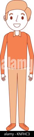 Cartoon Mann männliche Figur stehenden Person Stock Vektor
