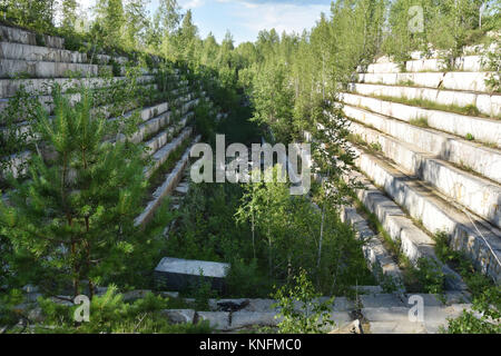 Südlich von Novossibirsk in Sibirien, im Steinbruch in der Nähe des Dorfes Iskitim wurde ein Gulag Lager, heute abandonned. Stockfoto