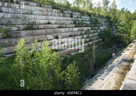 Südlich von Novossibirsk in Sibirien, im Steinbruch in der Nähe des Dorfes Iskitim wurde ein Gulag Lager, heute abandonned. Stockfoto