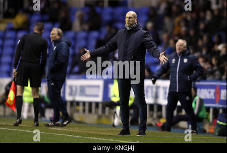 Lesen Manager Jaap Stam entsprechen Gesten an der Seitenlinie während der Himmel Bet Meisterschaft im Madejski Stadium, lesen. Stockfoto