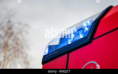 Lichter der Löschfahrzeuge an Eigentum und Leben Stockfoto