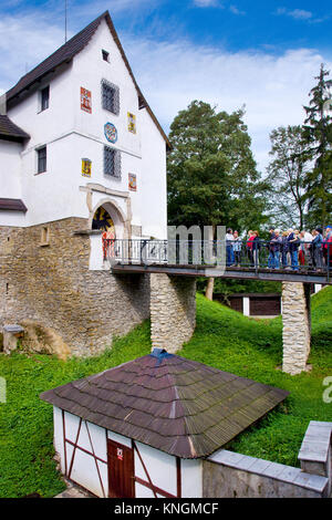 Schloss mit Open-air Museum, Dorf Seeberg Ostroh, Karlsbad, Tschechische Republik Stockfoto