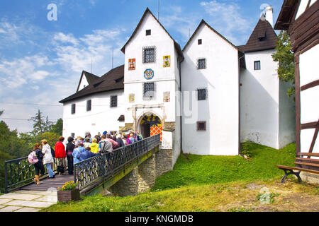 Schloss mit Open-air Museum, Dorf Seeberg Ostroh, Karlsbad, Tschechische Republik Stockfoto