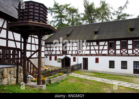 Schloss mit Open-air Museum, Dorf Seeberg Ostroh, Karlsbad, Tschechische Republik Stockfoto