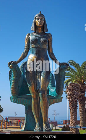 Kleopatra Statue an der Promenade von Cleopatra Beach, Alanya, Türkische Riviera, Türkei Stockfoto