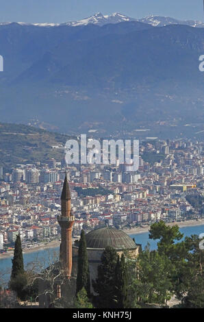 Moschee Sueleymaniye auf Castle Hill, Alanya, Türkei Stockfoto