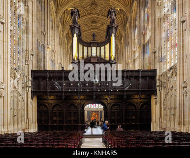 Interieur mit LETTNER, Kings College Chapel, Cambridge Stockfoto