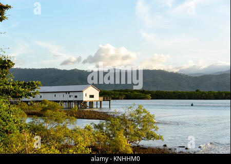 Historische Zucker Wharf, Dickson Einlass, Port Douglas, Far North Queensland, FNQ, QLD, Australien Stockfoto