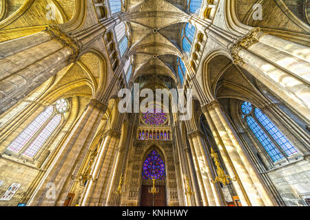 Notre Dame Kathedrale von Reims, Champagne, Frankreich. Stockfoto