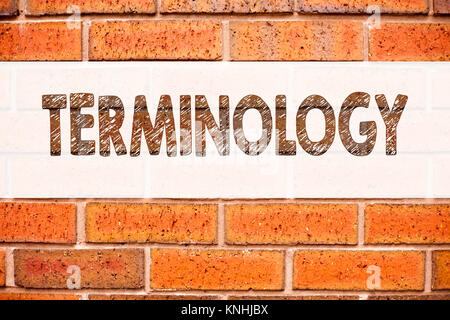 Konzeptionelle Ansage Bildunterschrift Inspiration zeigen Terminologie. Business Konzept für Medizinische legalistischen Terminologische auf alten Ziegel geschrieben zurück Stockfoto