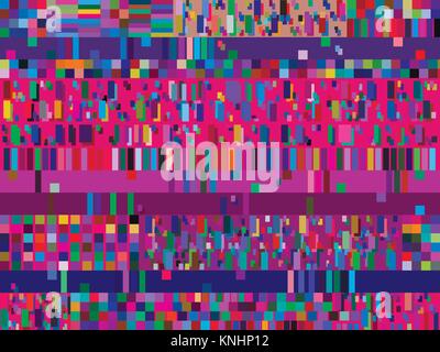 Glitch Hintergrund. Signal Error pixel Mosaik. Bunte Muster. Vector Illustration Stock Vektor