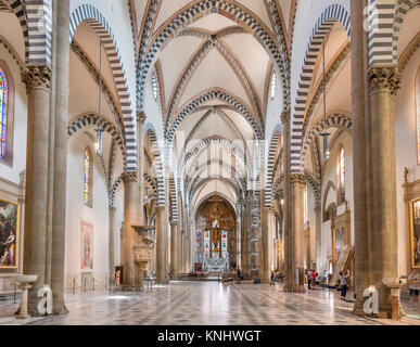 Innenansicht der Kirche von Santa Maria Novella, Florenz, Italien. Stockfoto