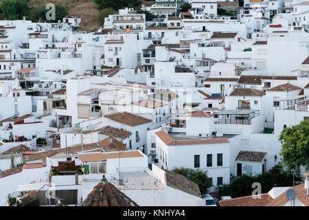 Typische weiße Stadt in Andalusien. Mijas. Costa del Sol. Stockfoto