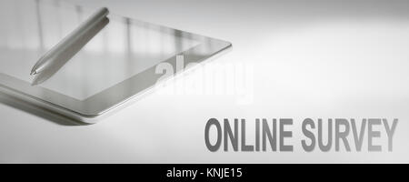 ONLINE UMFRAGE Business Konzept digitaler Technologie. Grafisches Konzept. Stockfoto