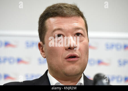 Prag, Tschechische Republik. 09 Dez, 2017. Vorsitzender der SPD Tomio Okamura besucht die 4. nationale Konferenz der anti-europäischen populistische Freiheit und Direkte Demokratie (SPD) politische Partei in Prag, Tschechische Republik, am 9. Dezember 2017. Credit: Ondrej Deml/CTK Photo/Alamy leben Nachrichten Stockfoto