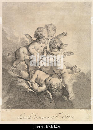 Kinder spielen, drucken, Pierre Alexandre Aveline, nach Francois Boucher Stockfoto