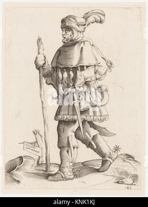 Kostümteller: Deutscher Messenger aus Deutschland von der italienischen Graviererin Enea Vico (1523-1567), ca. 1558-70 Stockfoto