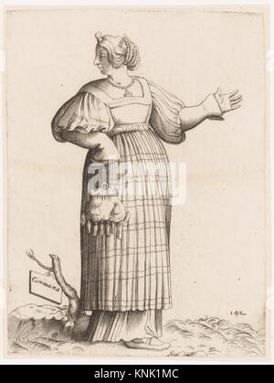 Kostümplatte - Frau aus Deutschland von der italienischen Graviererin Enea Vico (1523-1567), ca. 1558-70 Stockfoto