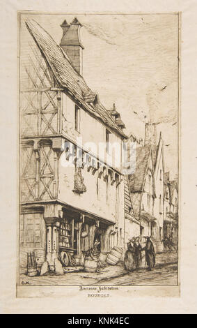 An Old House oder The Musician's House, Bourges, Print, vom französischen Künstler und Ätzer Charles Meryon (1821-1868), 1860 Stockfoto