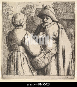 Conversation in the Street, Abdruck des niederländischen Malers aus dem Goldenen Zeitalter Adriaen van Ostade (getauft als Adriaen Jansz Hendricx) 1610-1685 Stockfoto