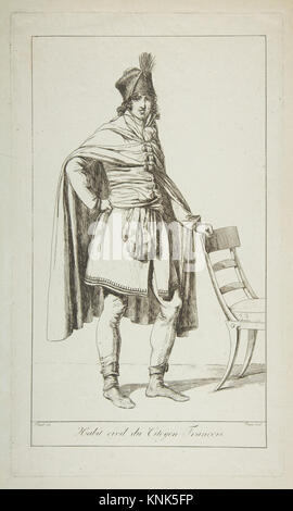 Zivilkleidung der französischen Bürger, , gedruckt nach Jacques Louis David (1748-1825), Baron Dominique Vivant (1747-1825), 1794 Stockfoto