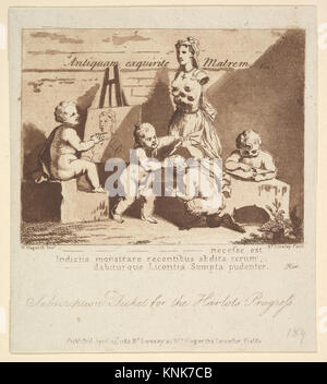 Boys Peeping at Nature von William Hogarth (britisch, London 1697–1764 London), 1751 Stockfoto