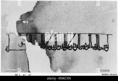 Titel: Textilfragment, 10. Jahrhundert, vermutlich dem Irak zugeschrieben, Medium: Leinen; Leinwandbindung, lackiert Stockfoto