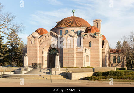 Die 1908 historische Lakewood Memorial Chapel in Minneapolis, Minnesota Der Architekt Harry Wild Jones Design auf die Hagia Sofia in Istanbul wurde Stockfoto