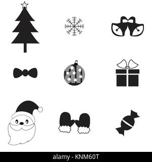 Weihnachten Symbolsatz Stock Vektor