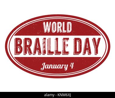 World braille Tag grunge Stempelabdruck auf weißem Hintergrund, Vector Illustration Stock Vektor