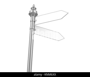 Leere Straßenschild isoliert Stockfoto