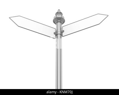 Leere Straßenschild isoliert Stockfoto