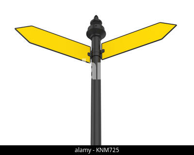 Leere Straßenschild isoliert Stockfoto