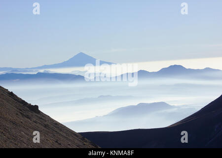 Popocatépetl, morgendlicher Blick vom Nevado de Toluca, Mexiko Stockfoto