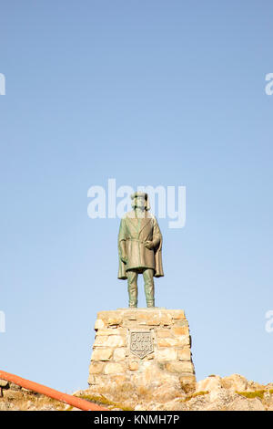 Bonavista, Neufundland, Kanada - 2 November, 2017: Statue von John, oder Giovanni, Cabot am Landfall Municipal Park auf dem Gelände der Nordamerikanischen eine neue Rolle für Stockfoto