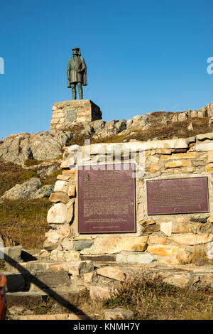 Bonavista, Neufundland, Kanada - 2 November, 2017: Statue von John, oder Giovanni, Cabot am Landfall Municipal Park auf dem Gelände der Nordamerikanischen eine neue Rolle für Stockfoto