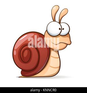 Lustig, niedlich cartoon Schnecke. Vector Illustration. Stock Vektor