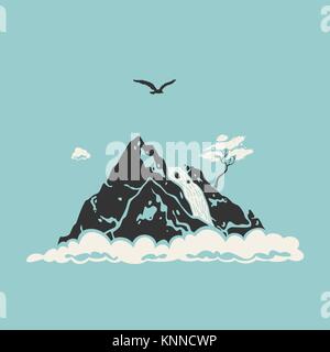 Berglandschaft Symbol Stock Vektor