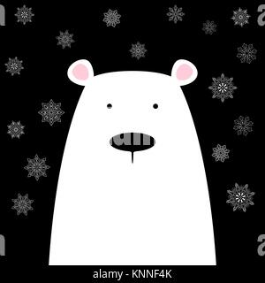 Funny cute Polar Bear. Stock Vektor