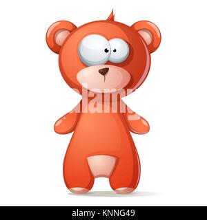 Nett, lustig, Braunbär, Grizzly, Teddy. Stock Vektor
