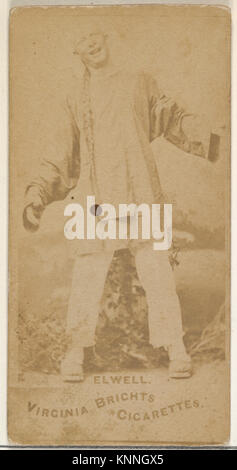 Eine Zigarettenkarte mit dem Schauspieler Elwell aus der Actors and Actress Serie (N45, Typ 1), die für Virginia Brights Cigarettes produziert wurde. Die Karte ist Teil der Sammlung des Metropolitan Museum of Art, die das Sammlerkartendesign und Porträt des frühen 20. Jahrhunderts illustriert. Stockfoto