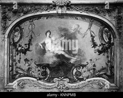 Allegorische Malerei eines französischen Künstlers aus dem frühen 18. Jahrhundert. Öl auf Leinwand auf Eiche montiert, Leinwandgröße 33 3/4 x 52 1/2 Zoll, Rahmengröße 46 5/8 x 63 x 4 3/4 Zoll Geschenk von J. Pierpont Morgan an das Metropolitan Museum of Art, New York, 1906. Stockfoto