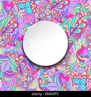 Einladungskarte mit bunten Abstrakte Blumen. Vector Illustration. Stock Vektor