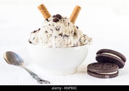 Eis mit cookies Stockfoto