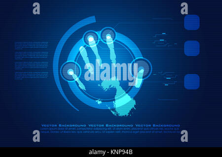 Darstellung der digitalen Hand Drucken auf weißem Hintergrund Stockfoto