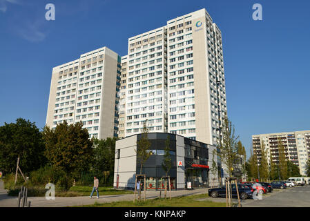 Wohnhaus, Allee der Kosmonauten 200, Marzahn, Berlin, Deutschland, Wohnhaus, Allee der Kosmonauten 200, Deutschland Stockfoto