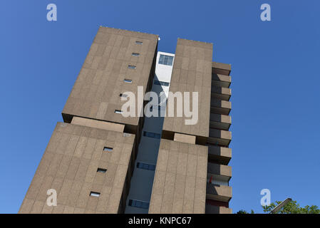 Vorgefertigte Gebäude, Ordensmeisterstrasse, Temple Court, Berlin, Deutschland, Plattenbau, Tempelhof, Deutschland Stockfoto